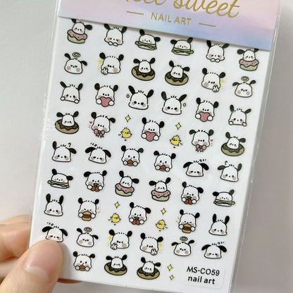 Sanrio – autocollants 3D pour ongles, fournitures d'art des ongles, dessin animé Hello Kitty cannelle, décoration des ongles, décalcomanies Anime 