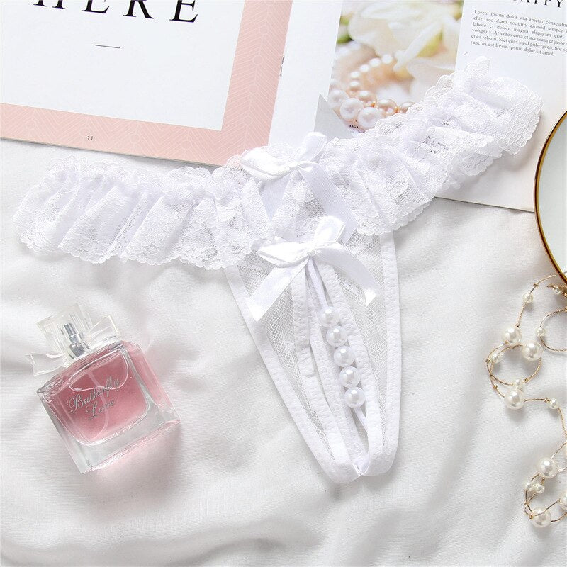 Sexy Panties Lace G-string Thongs Hole 2064-6 One Size 1pc