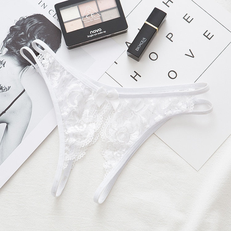 Sexy Panties Lace G-string Thongs Hole 2184-2 One Size 1pc