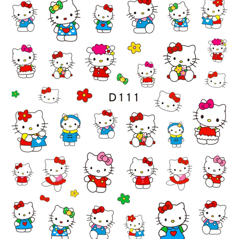Sanrio 3D Stickers For Nails Nail Art Supplies Cartoon Hello Kitty Cinnamoroll Nail Stickers Nail Decoration Anime Nail Decals D111