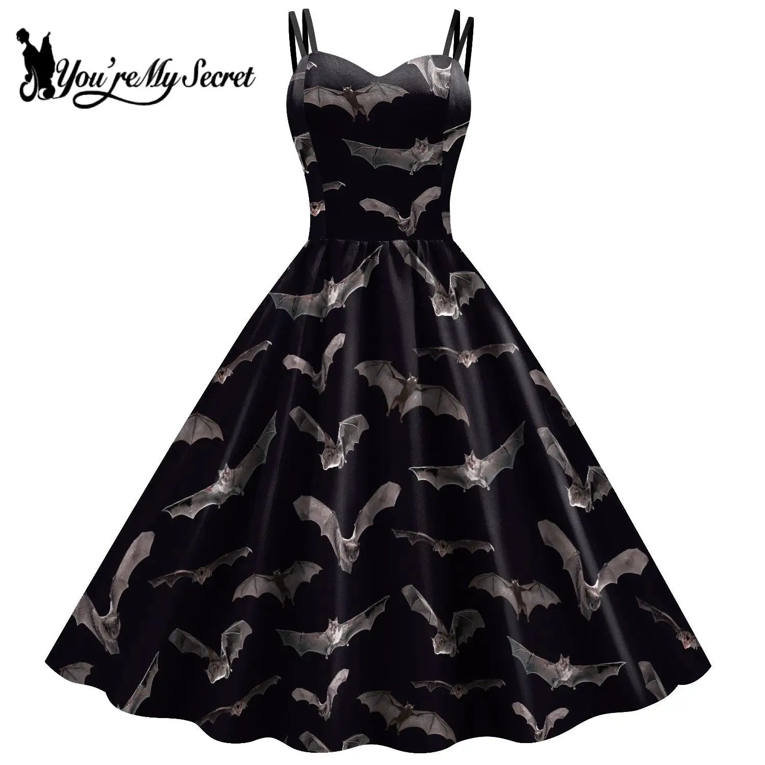 Fancy Skeleton Halloween Women Dress Girl Carnival Party Dresses Female Goth Horror Costume Rockabilly Dress