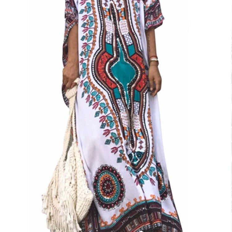 Plus Size Kaftan Beach Tunic Women Summer Beachwear Swimsuit Cover Up 288