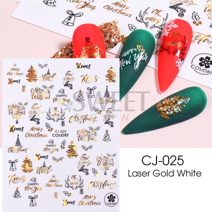Autocollants pour Nail Art, oiseau de neige, hiver, automne, feuille d'érable, fleur de coton, ligne de conception d'automne, curseur adhésif, décoration de manucure, JINO-48 
