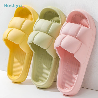 Summer Soft Shoes Cloud Slippers Indoor Mute Bathroom Anti-slip Slide Eva Beach Flip Flops Men Ladies Leisure Sandals 2023