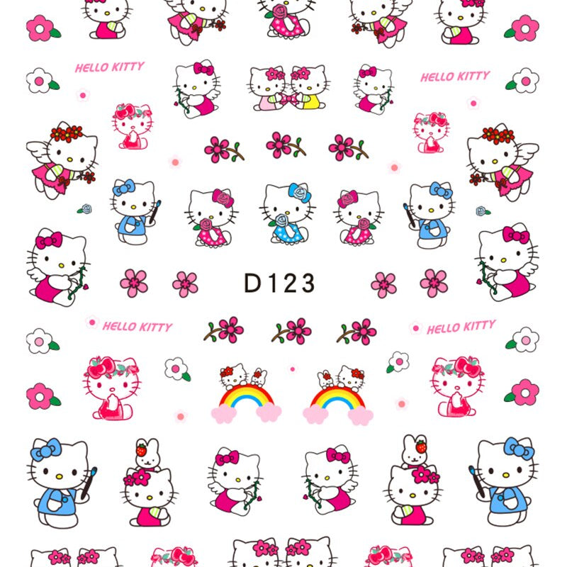 Sanrio 3D Stickers For Nails Nail Art Supplies Cartoon Hello Kitty Cinnamoroll Nail Stickers Nail Decoration Anime Nail Decals D123