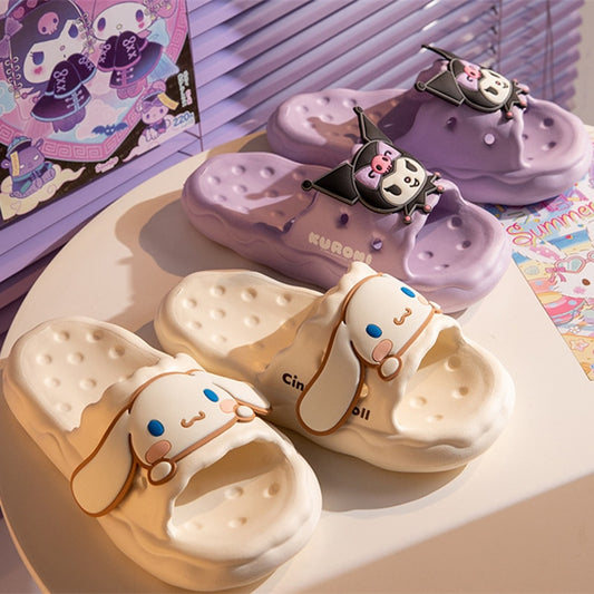 Sanrio Anime Kawaii Kuromi Cinnamoroll Slipper Cute Cartoon My Melody Summer Eva Soft Soled Home Non-Slip Sandals Creative Gifts