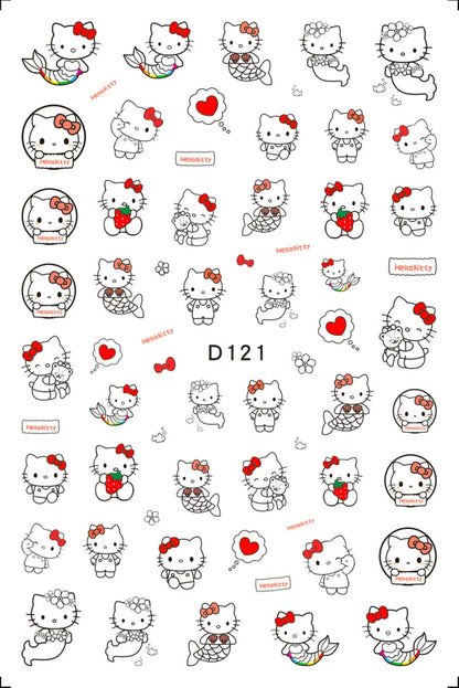 Sanrio – autocollants 3D pour ongles, fournitures d'art des ongles, dessin animé Hello Kitty cannelle, décoration des ongles, décalcomanies Anime 