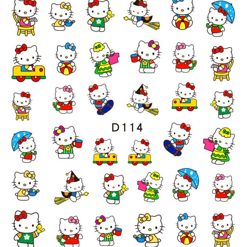 Sanrio 3D Stickers For Nails Nail Art Supplies Cartoon Hello Kitty Cinnamoroll Nail Stickers Nail Decoration Anime Nail Decals D114