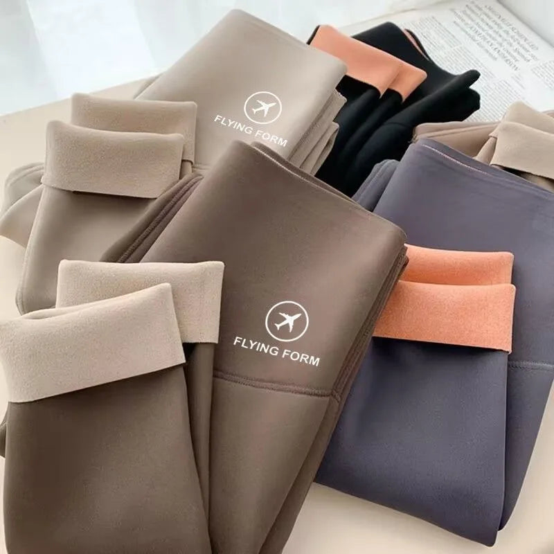 Women Winter Leggings Plush Up Thermal Waist Lamb Fleece Tight Warm Trousers Casual Cashmere Pants for Women High Waist