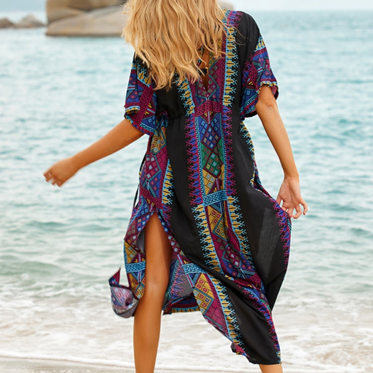 Plus Size Kaftan Beach Tunic Women Summer Beachwear Swimsuit Cover Up