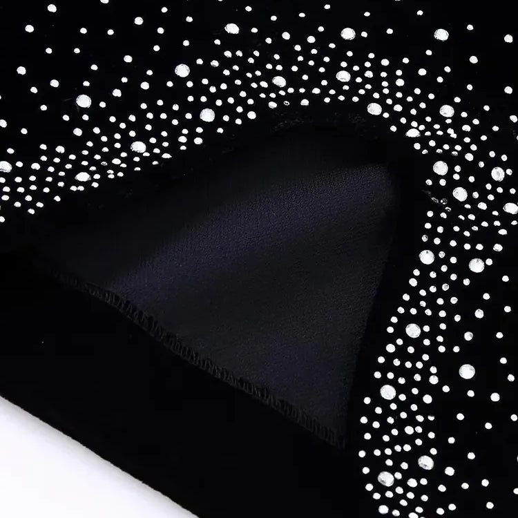 Zevity Women Fashion Shinning Sequined Design Irregular Velvet Mini Skirt Faldas Mujer Female Chic Side Zipper Vestidos QUN2663