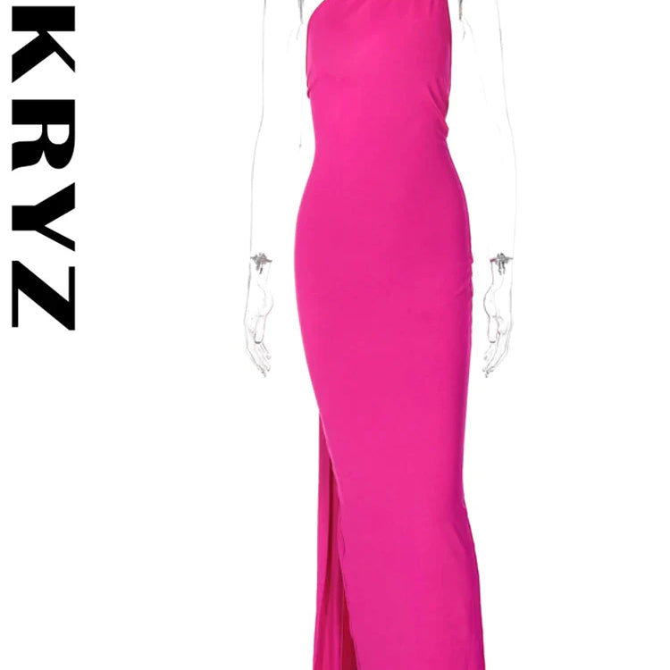 Ladies Night Club Wear Neon Y2K Summer Outfits Women Sleeveless Backless Halter Ruched Bodycon Evening Maxi Dress Birthday Party