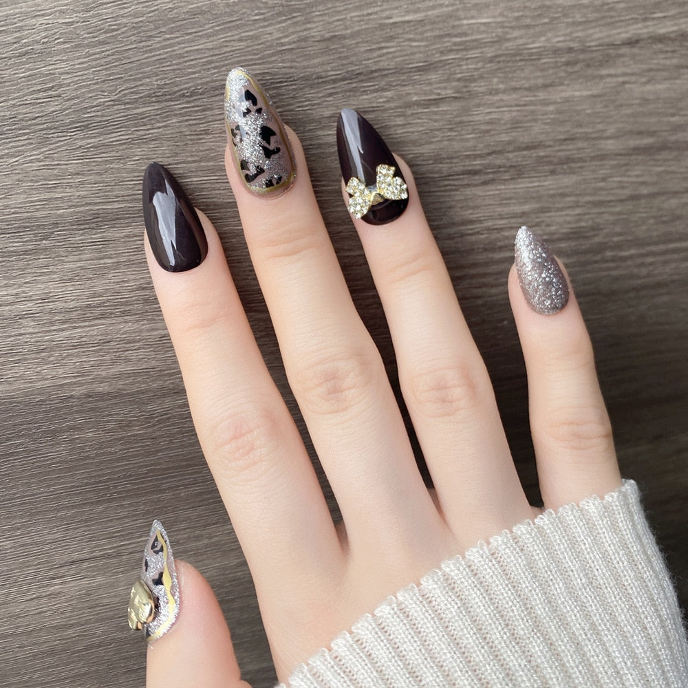 Sea Wave Carp Japanese Style Doodle False Nails Detachable Nude Pink Long Coffin Fake Nails with Glue Full Cover Press on Nails MT564JP2310B3