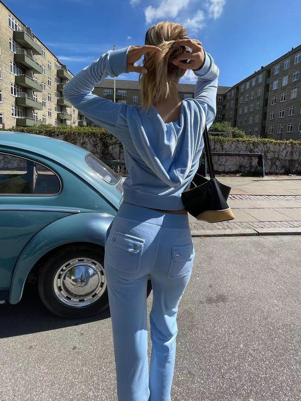 Women Autumn Winter Outfits Casual Zipper Sweater Hoodie Set High Waist Skinny Pants Suits Knitted Womens Y2k Two Piece Set