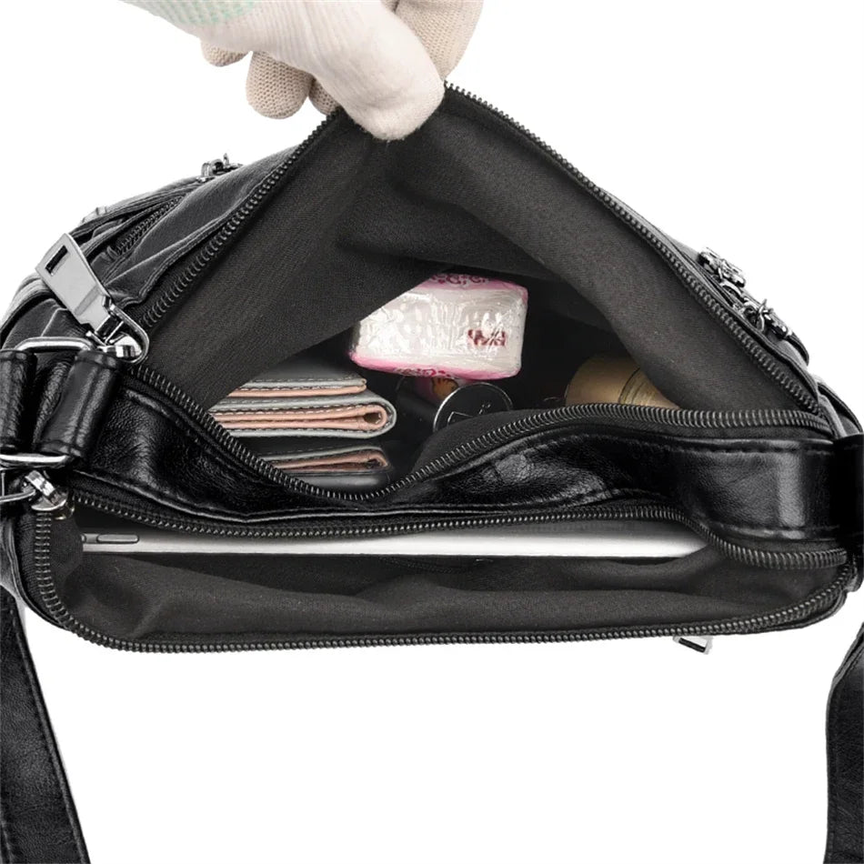 Soft Leather Luxury Handbags Purse Women Bag Designer Multi-pocket Crossbody Shoulder Bag for Female Trend Sac