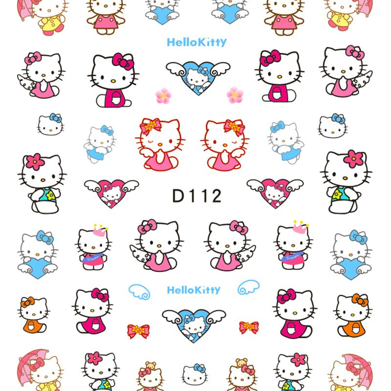 Sanrio 3D Stickers For Nails Nail Art Supplies Cartoon Hello Kitty Cinnamoroll Nail Stickers Nail Decoration Anime Nail Decals D112