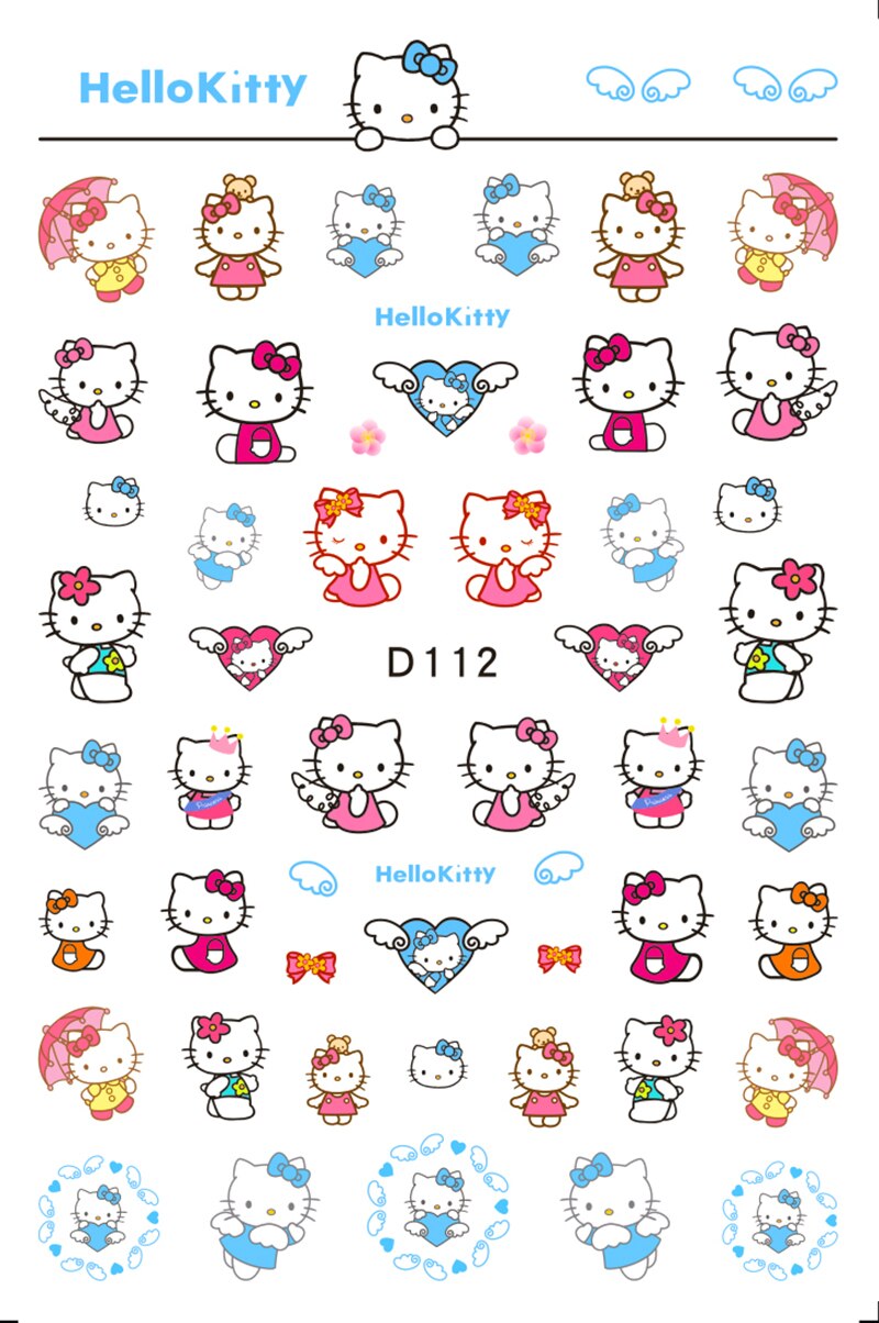 Sanrio 3D Stickers For Nails Nail Art Supplies Cartoon Hello Kitty Cinnamoroll Nail Stickers Nail Decoration Anime Nail Decals D112