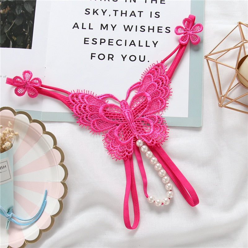 Sexy Panties Lace G-string Thongs Hole 2201-6 One Size 1pc