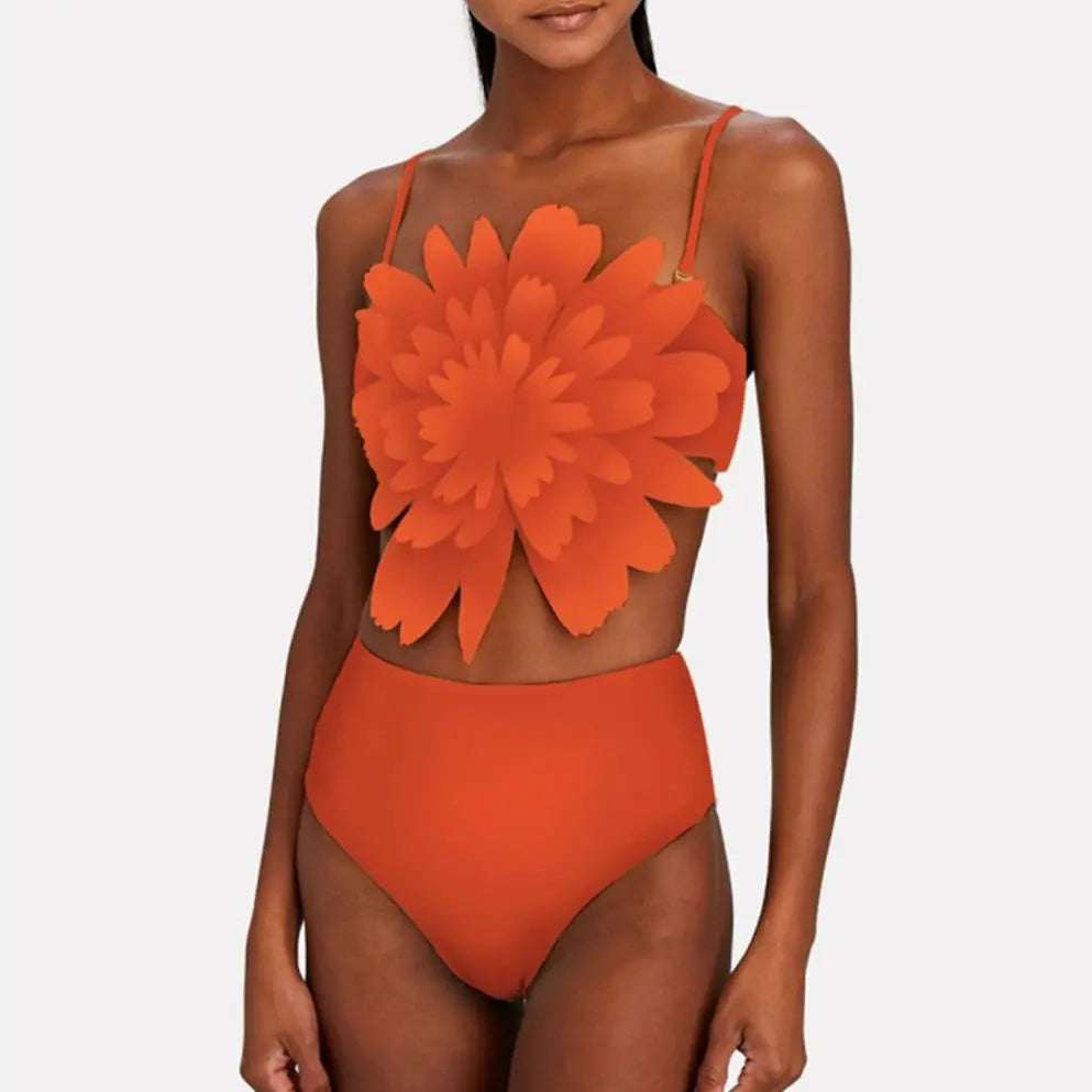 White Floral Female Bikini One Piece High Waistline Swimsuit Tight Fitting Backless Swimwear 2024 Women Stylish top 6