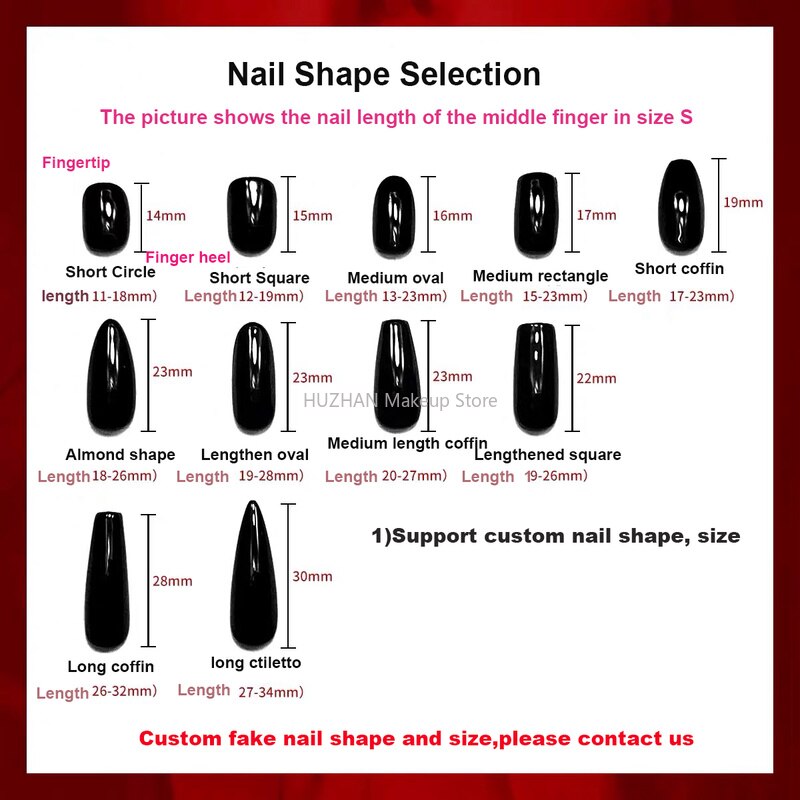 Skull Design Punk Rock Black False Nails Press On Nails Handmade Halloween Long Coffin Reusable Fake Nail With Glue DIY Manicure