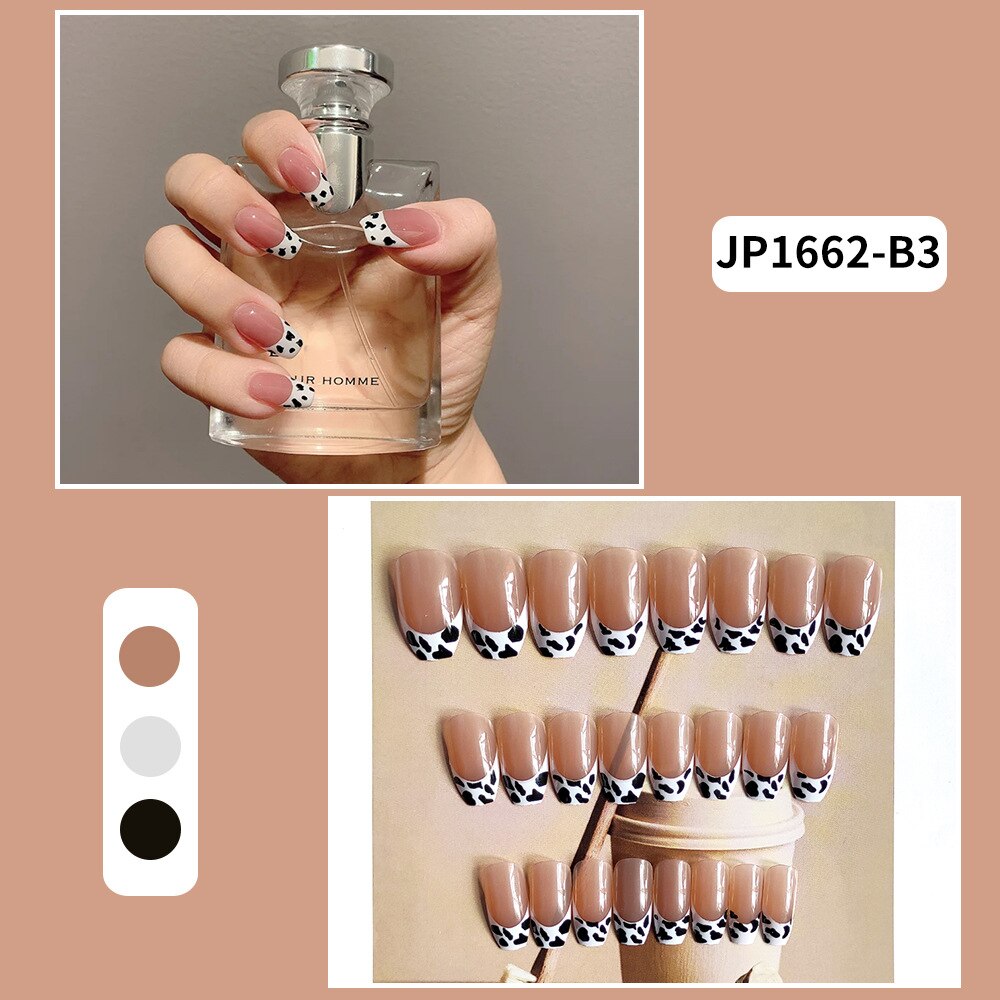 Sea Wave Carp Japanese Style Doodle False Nails Detachable Nude Pink Long Coffin Fake Nails with Glue Full Cover Press on Nails MT586JP1662B3