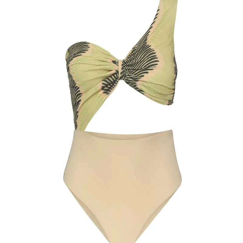 Bikini Swimsuit Push Up Bikini Set Sexy One Shoulder Beachwear Summer Bathing Suit High Waist Swimwear Women 2024 Light Green