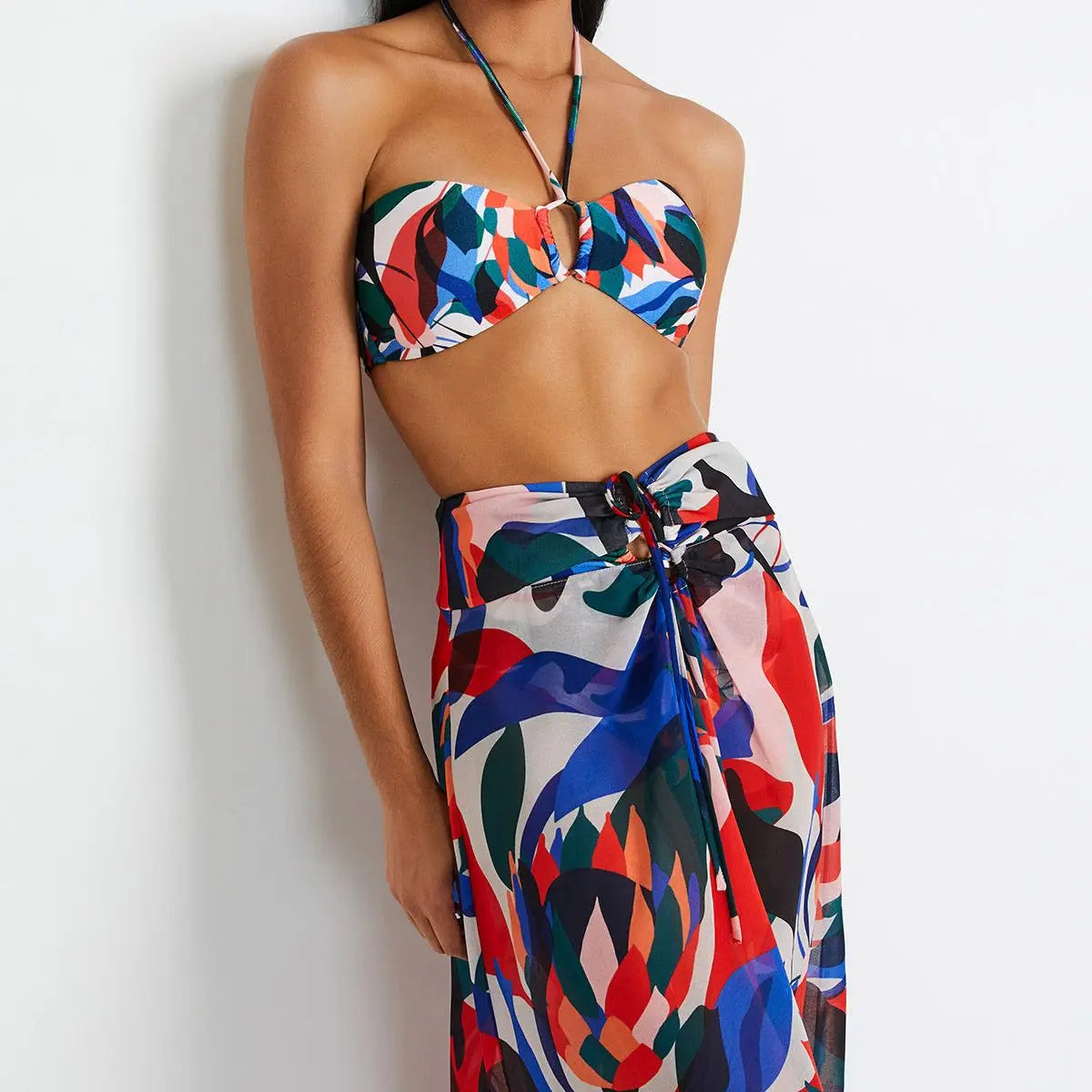 Fashion Beach Vintage Skirt Bikini And Set Sun Protection Print Floral Tie Dye Lace Stripe Sexy Bikini Triangle Micro Bikinis